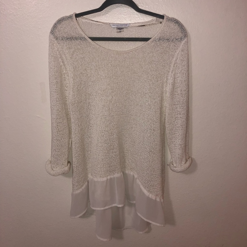White light weight knit sweater